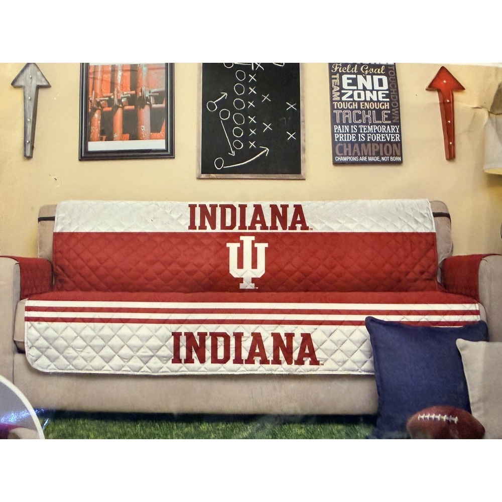 Indiana Hoosiers Sofa Protector and Pillows Pegasus 75x110 Reversible Red White